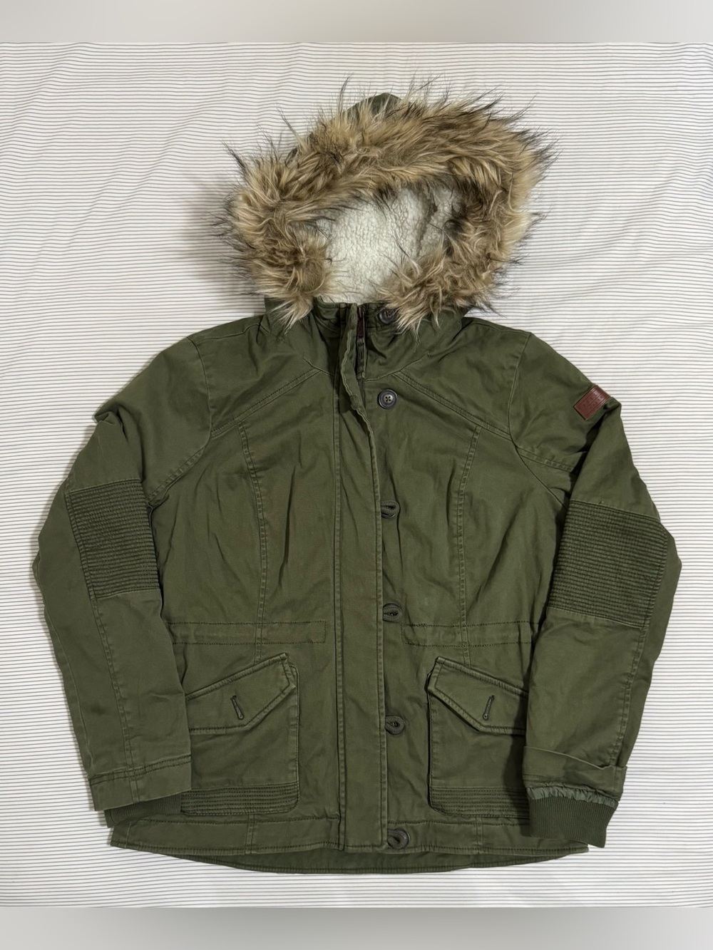 Hollister Parka Jacket Women's Large (20.75 inch PtP) Flannel-Lined NWOT